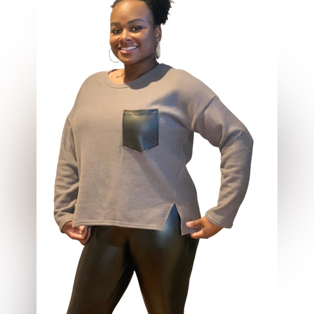 Leather Pocket Top